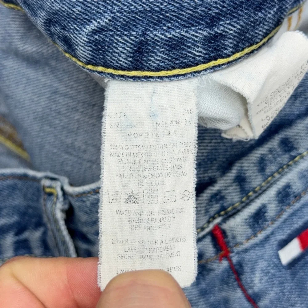 VTG Tommy Jeans Denim Mens 34x30 Light Wash Straight Leg 90s Y2K Made in Mexico